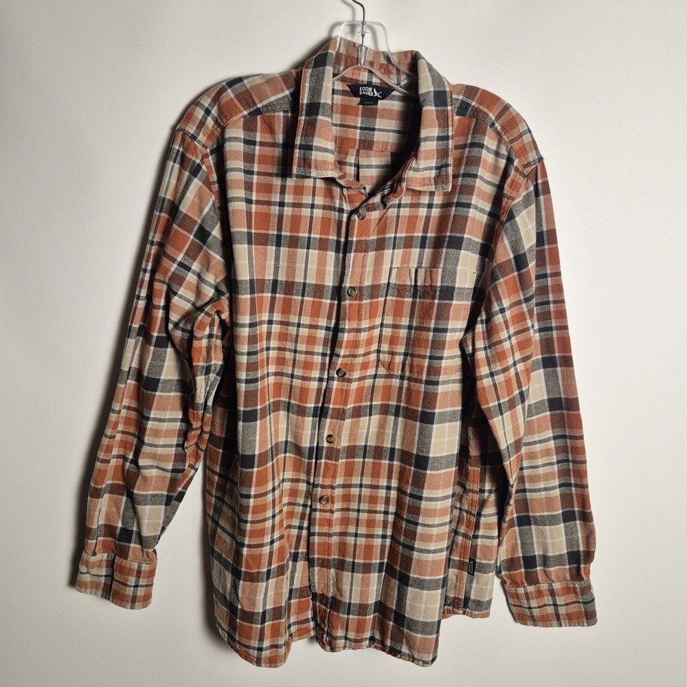 Eddie Bauer XL Plaid Flannel  Cabin Core Button Up Long Sleeve Casual Shirt